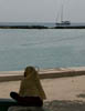 Nanou anchored off of woman